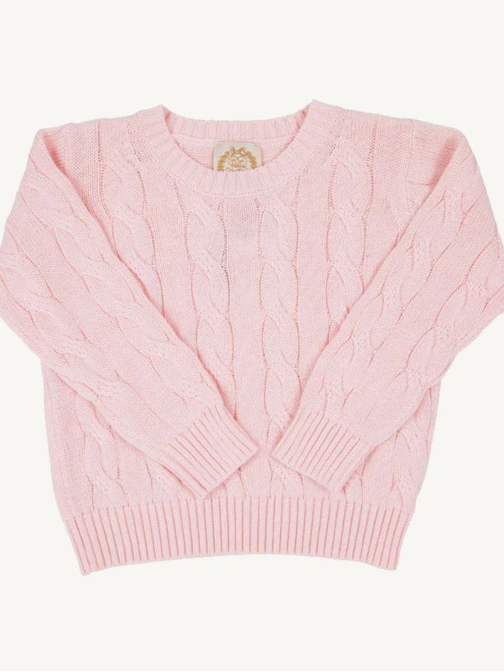 The Beaufort Bonnet Company Pink Cable Knit Crewneck Sweater